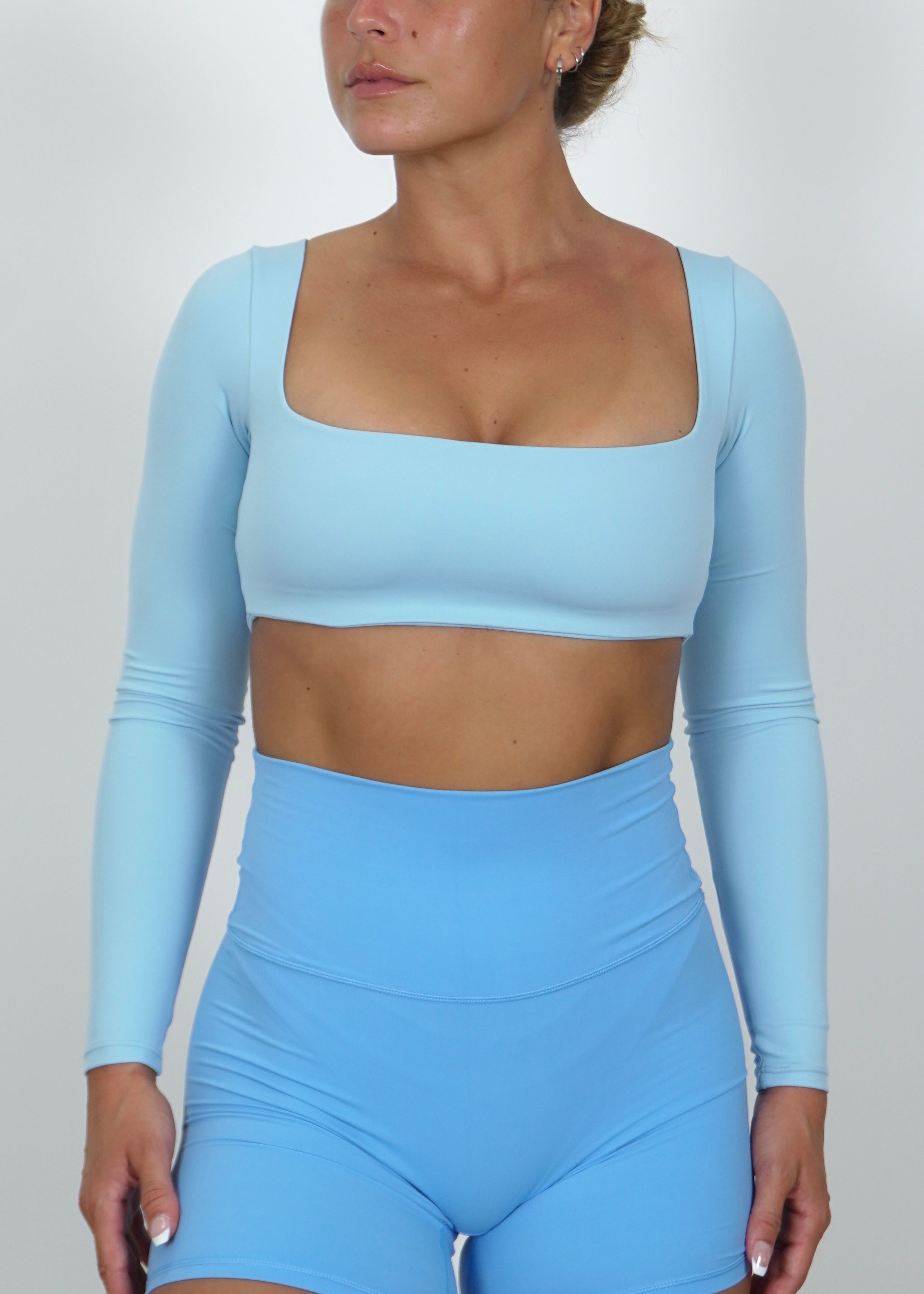 Soft Blue Long Sleeve Bandeau